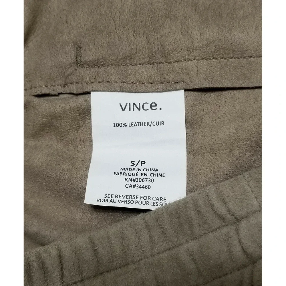 Vince Suede Leather Drawstring Boxer Shorts Concrete Beige NWT Size S $425 - Picture 10 of 11
